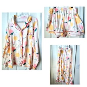 Fruit Print women Pajamas - Pink and Yellow